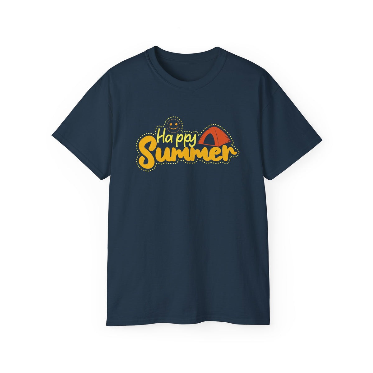 Happy Summer Sunshine Graphic Tee | Beach Tent, Sunglasses, Retro Script