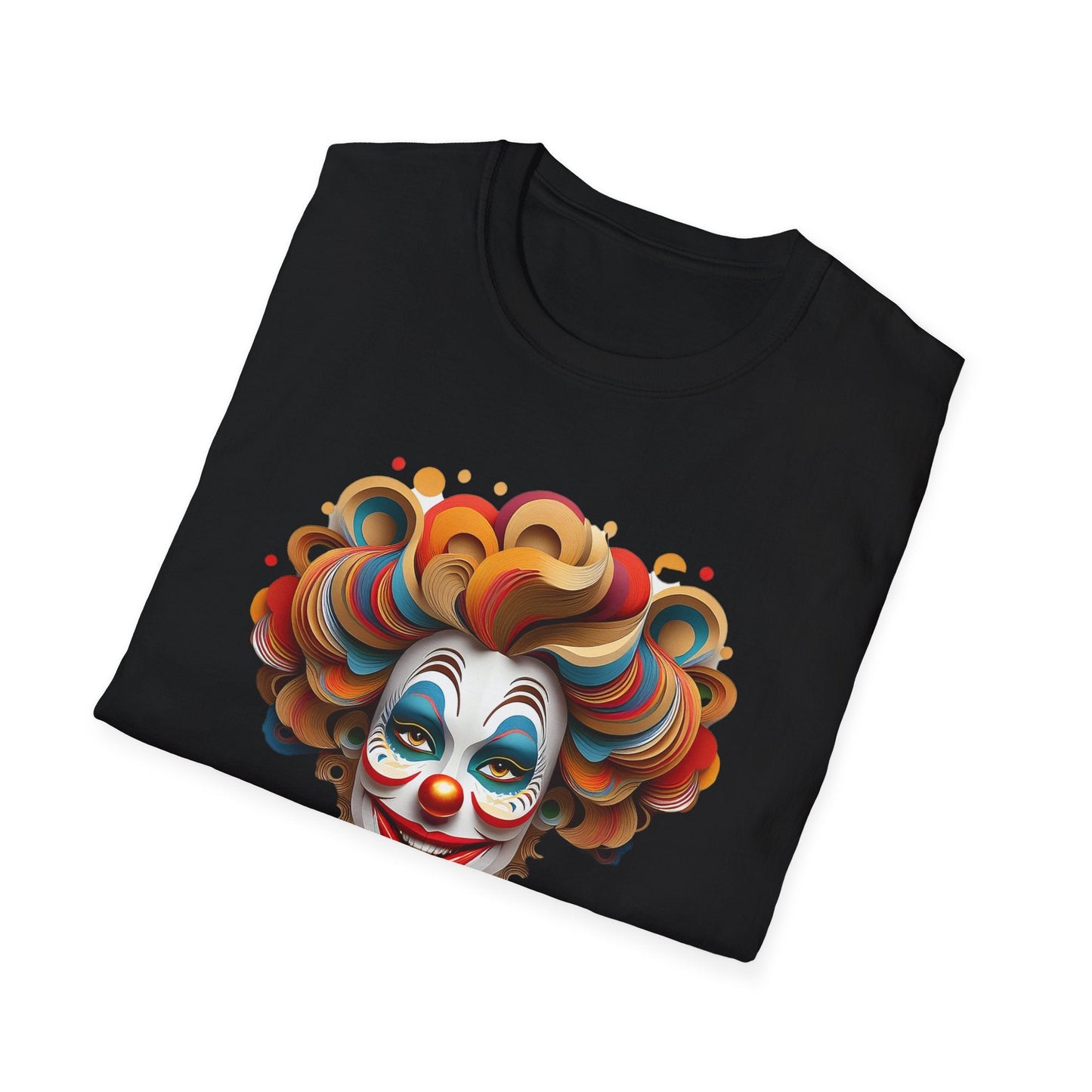 Unisex Clown Shirt Funny Man Circus Tee Short Sleeve Gildan Softstyle 64000 Cotton