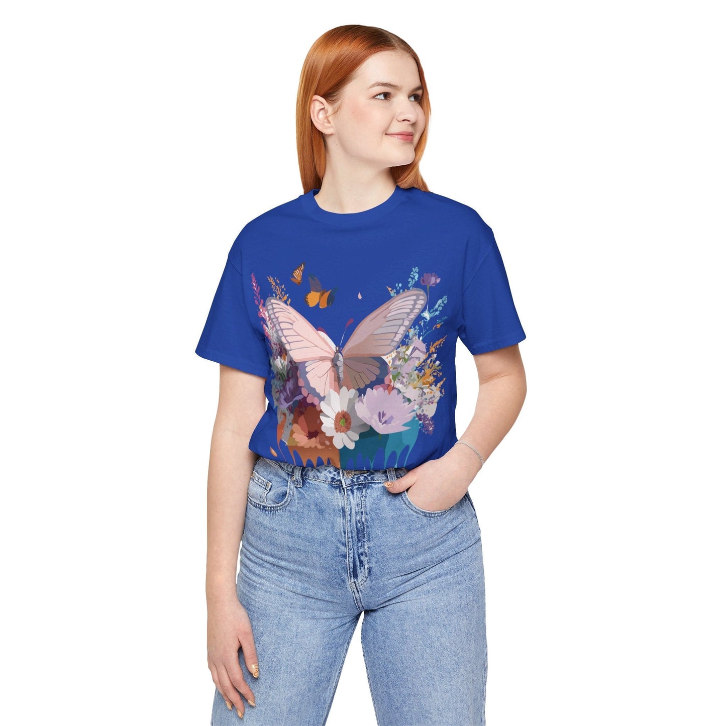 Butterfly Graphic Tee Unisex Vintage Art Design Adelpha Short Sleeve