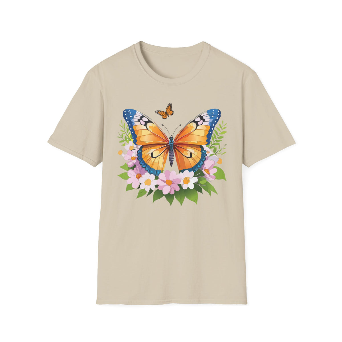 Monarch Butterfly Floral Butterfly Graphic Design Unisex 100 Cotton Gildan T-Shirt