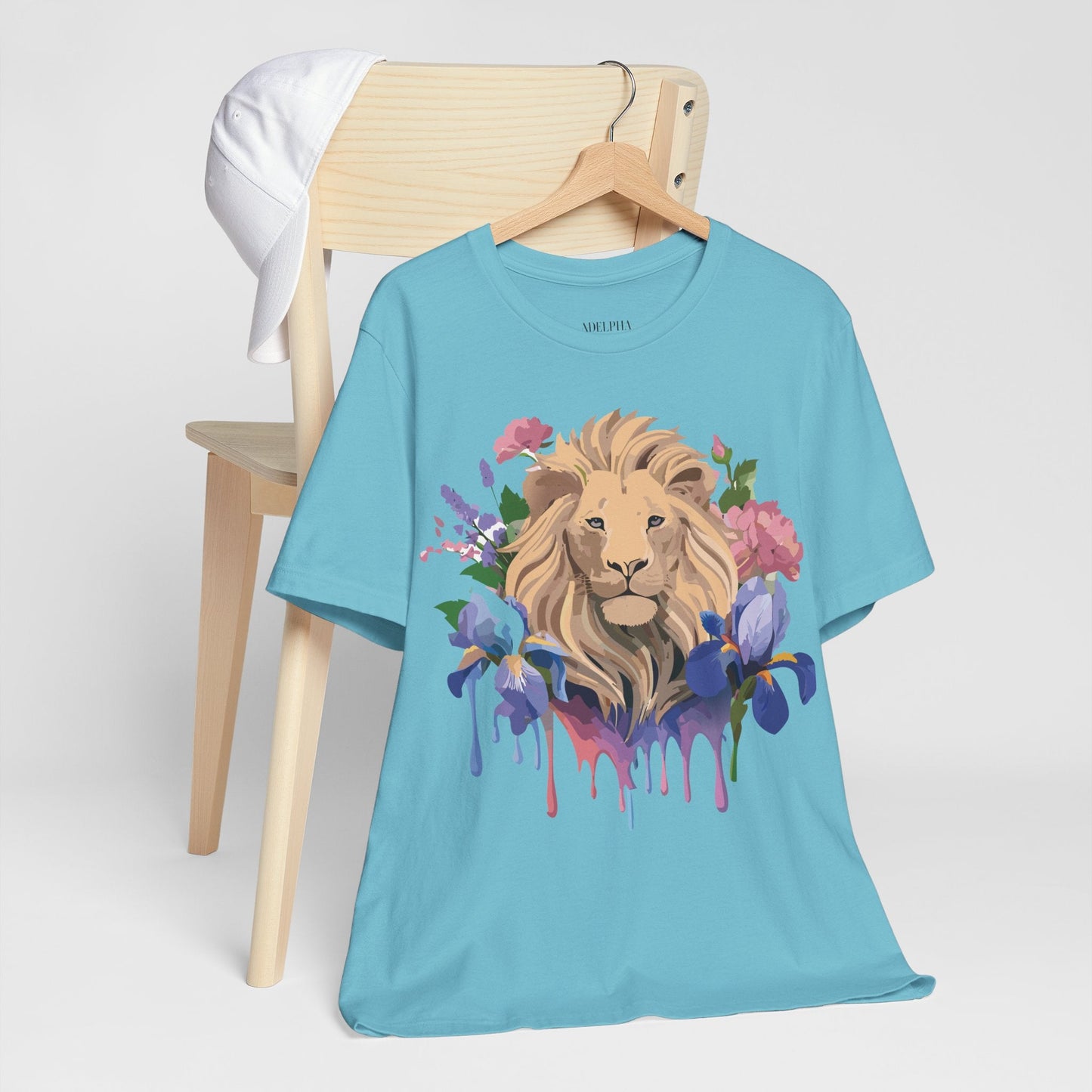 Adelpha Lion Shirt Unisex Graphic Tee Short Sleeve Vintage Style Lion Design Artwork