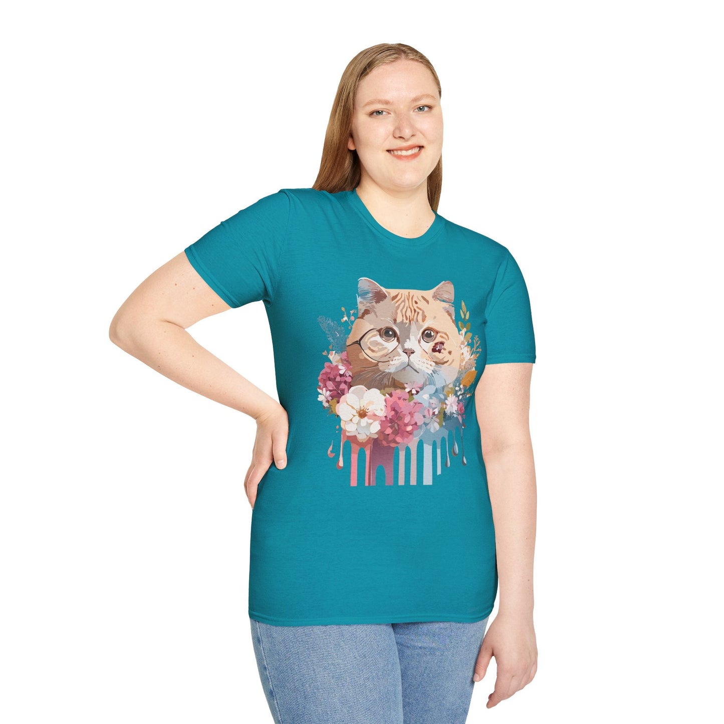 Cat Shirt Unisex Cat Tee Kitten Print Softstyle Gildan 64000