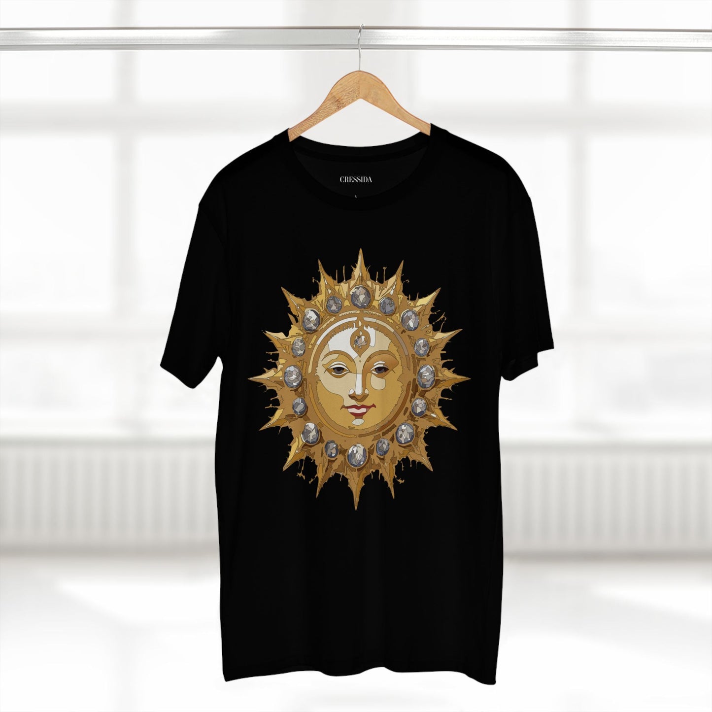 Gold Sun Graphic Unisex 100 Cotton T-Shirt with Golden Art Design 2