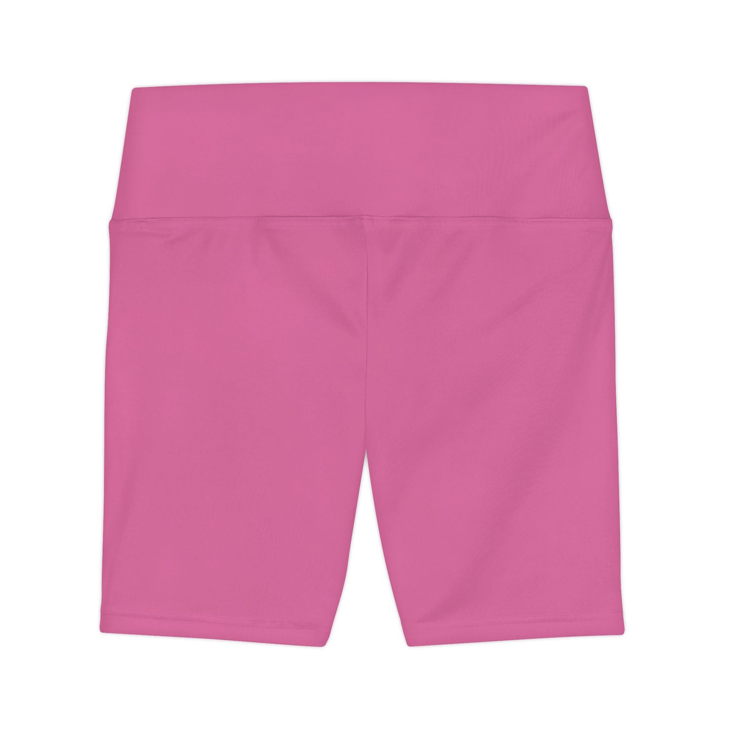 Sweet Peony Pink Women's Workout Shorts — Solid High-Waist Biker Shorts for Exercise & Everyday Wear