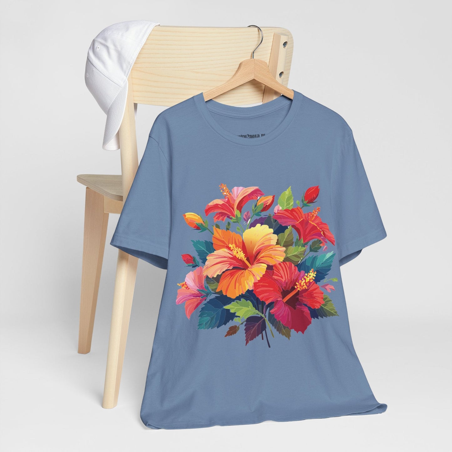Retro2Nova Floral Shirt Unisex Jersey Short Sleeve Tee From Flowers Collection Bold Vibrant Design