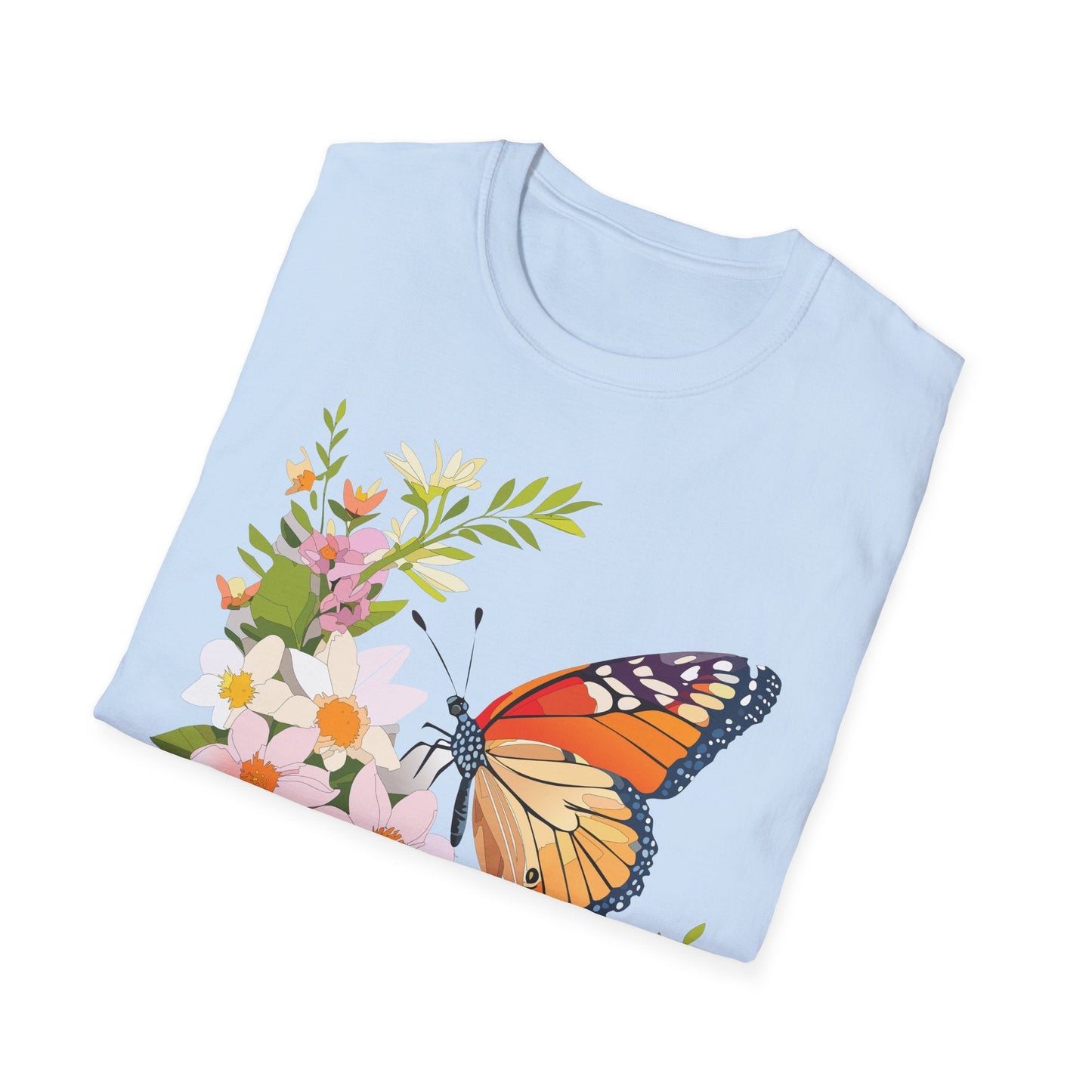 Monarch Butterfly T Shirt Unisex Softstyle Gildan 64000 100 Percent Cotton Tee Breathable
