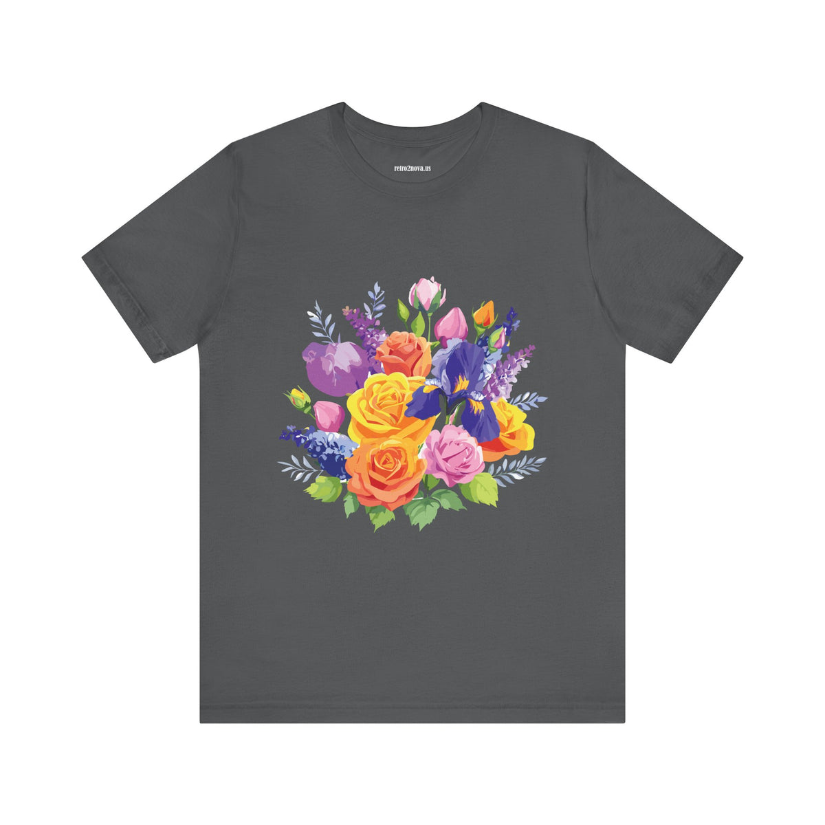 Floral Graphic Unisex Cotton Bella+Canvas Tee with Flowers Design ab103