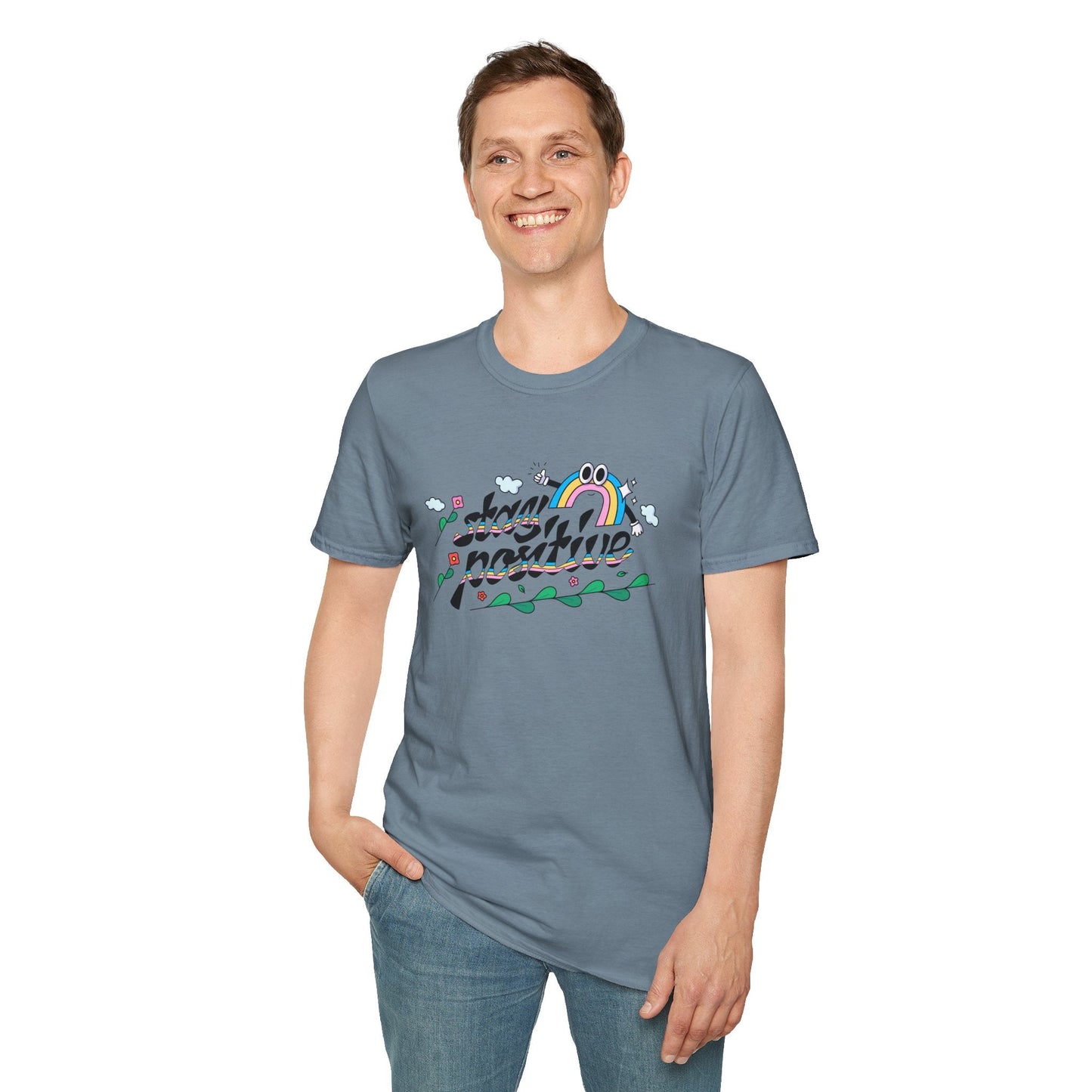 Positive Slogan T Shirts Unisex Softstyle Tee With Positive Words And Good Quotes Gildan 64000