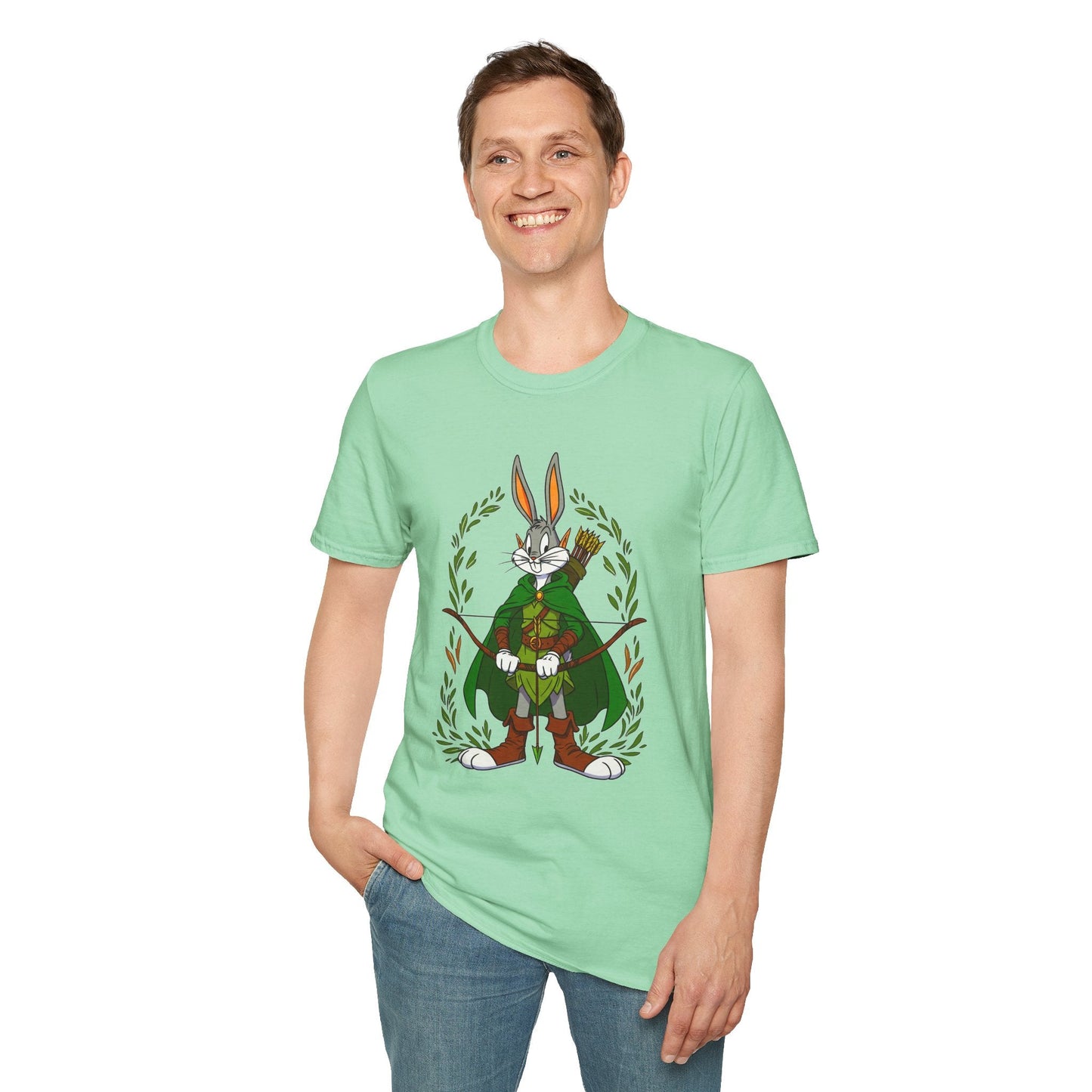Cartoon Bunny Graphic Unisex Cotton Animal Animation Artwork Design Tee 46