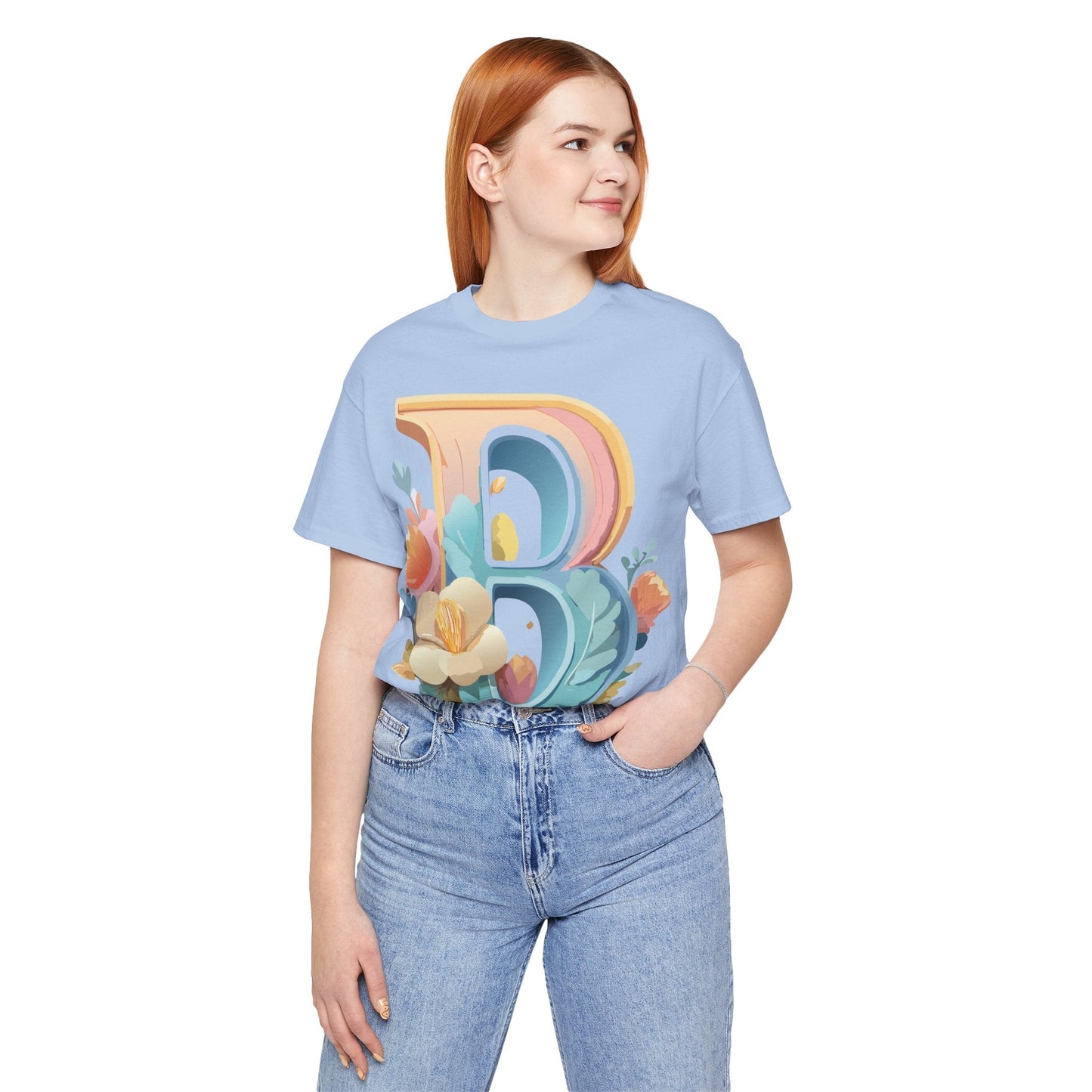 Letter B Graphic Tee Unisex Jersey Short Sleeve Shirt By Adelpha Vintage Artwork