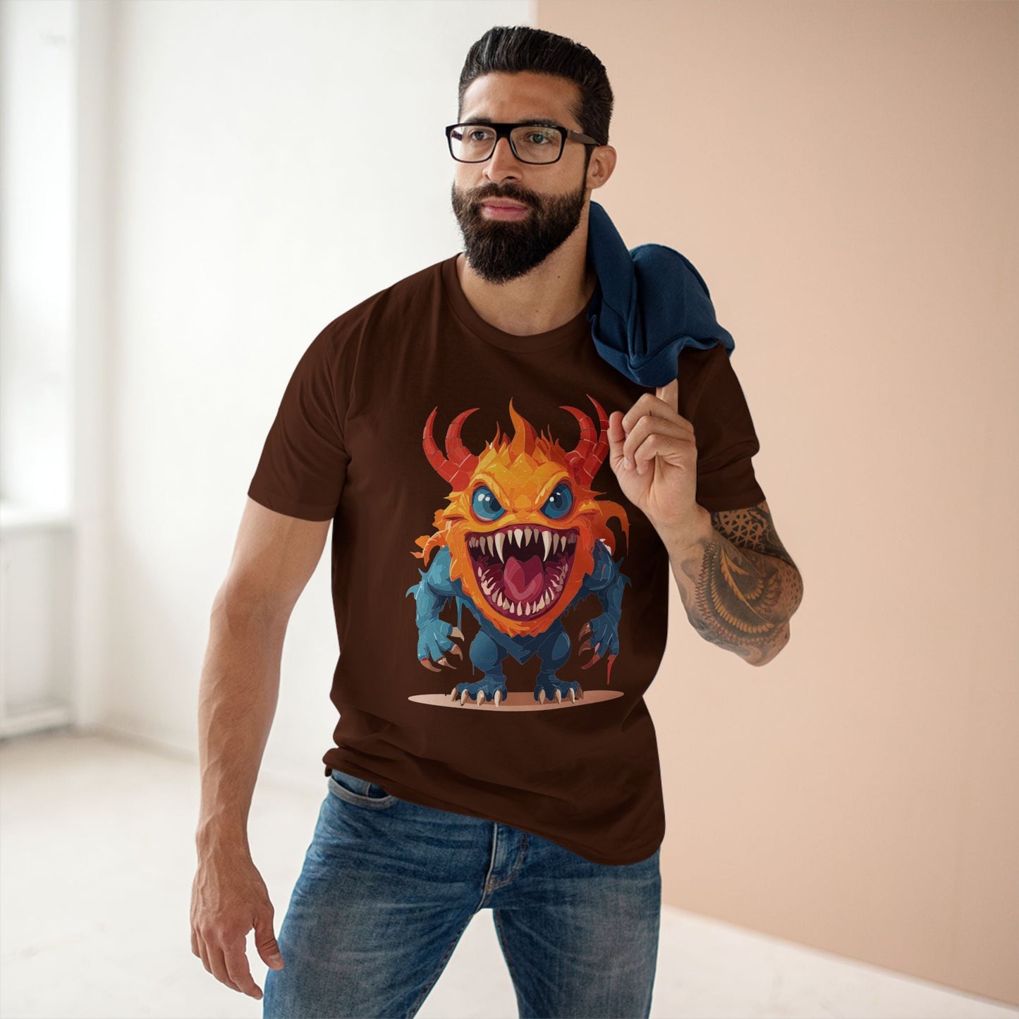 Cartoon Monsters Graphic Unisex 100 Cotton Staple Tee 26
