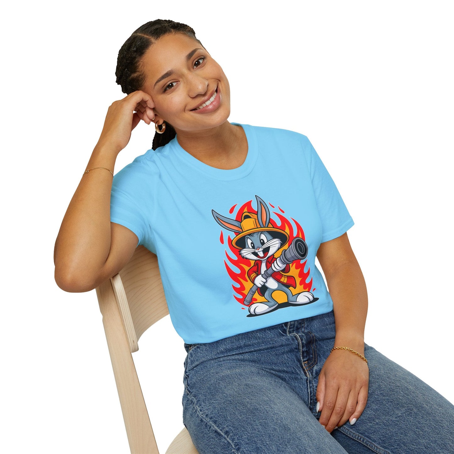 Bugs Bunny T Shirt Unisex Cartoon Graphic Tee 100 Percent Ring Spun Cotton Softstyle