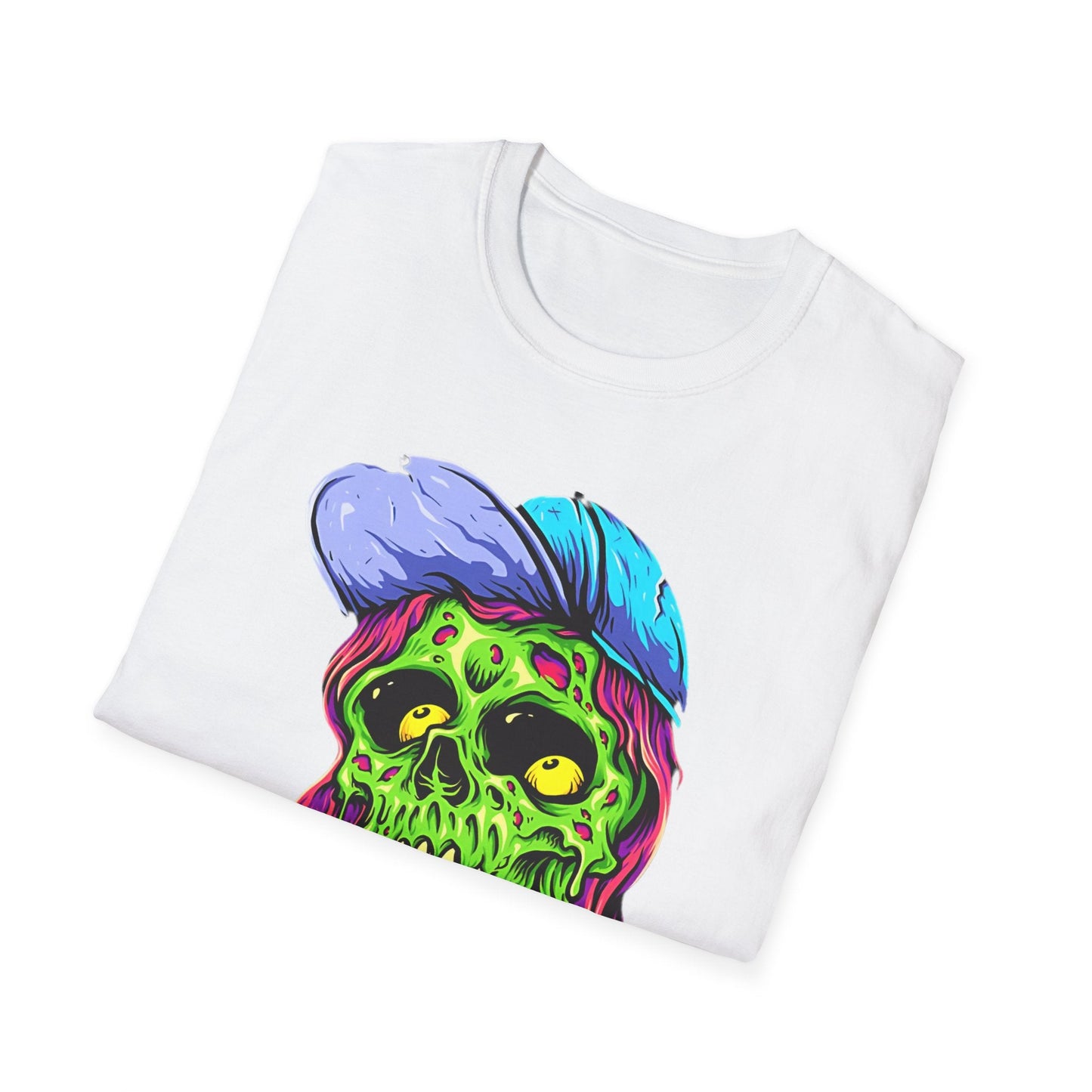 Unisex Skull Tee Shirt With Skeleton Artwork Gildan Softstyle 64000 Ring Spun Cotton