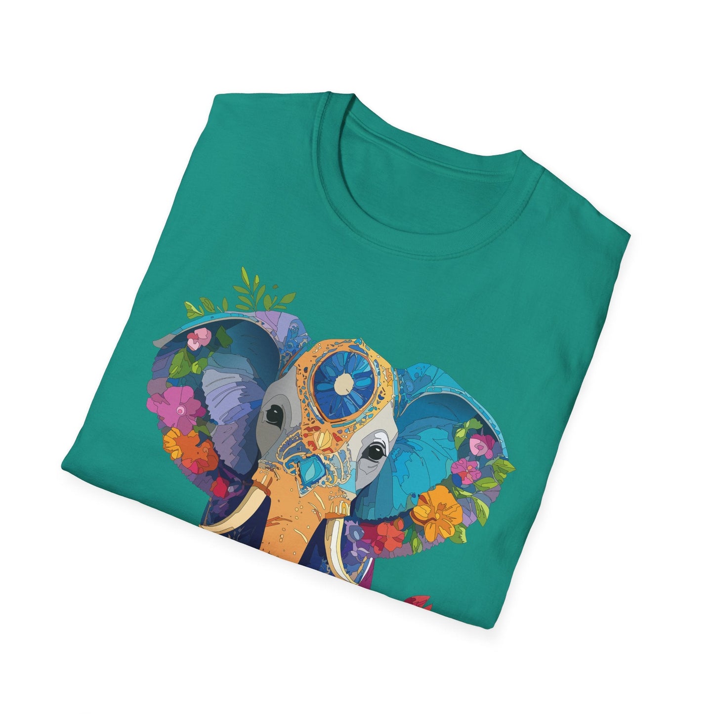 Elephant Graphic Shirt For Adults Unisex Softstyle Tee 100 Percent Cotton Gildan 64000