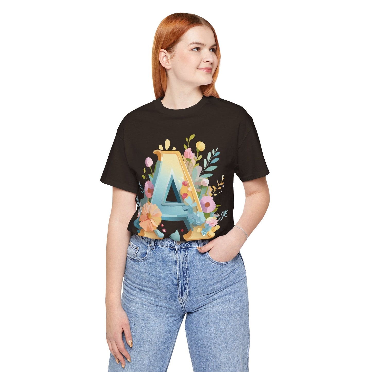 Letter A Shirt Graphic Tee Unisex Jersey Short Sleeve Adelpha Vintage Inspired Art Design