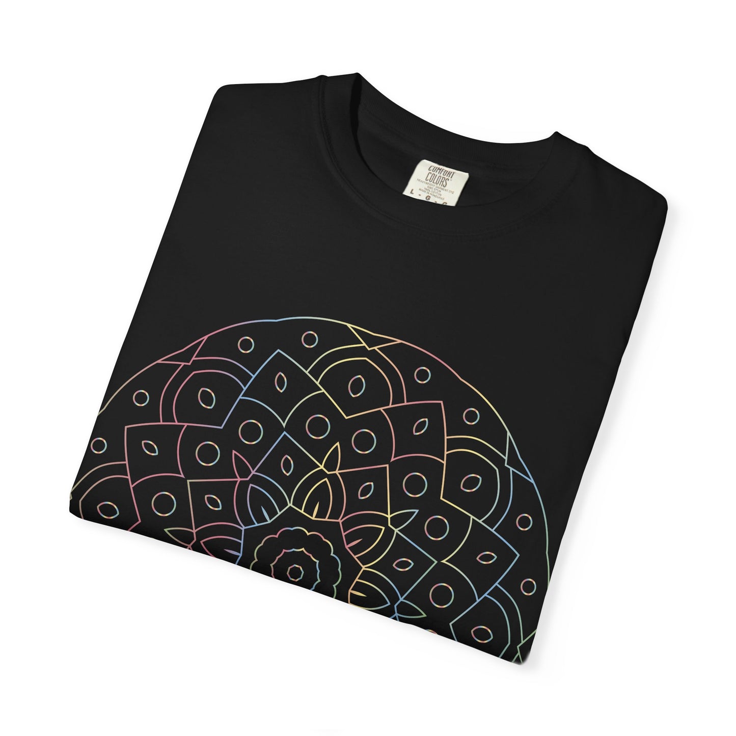 Unisex Garment Dyed Cotton T-Shirt with Mandala Graphic Design
