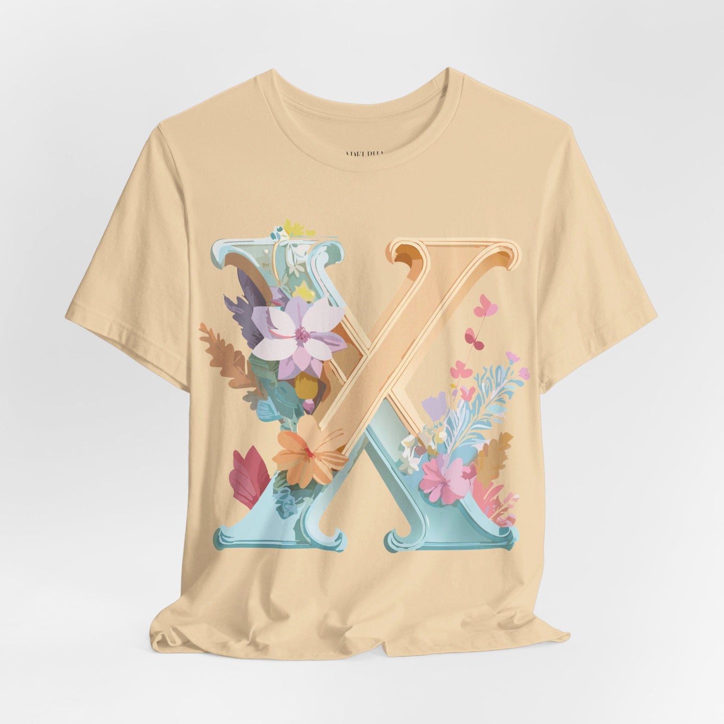 Letter X Shirt Unisex Graphic Tee Adelpha Vintage Inspired Artwork Short Sleeve Edition