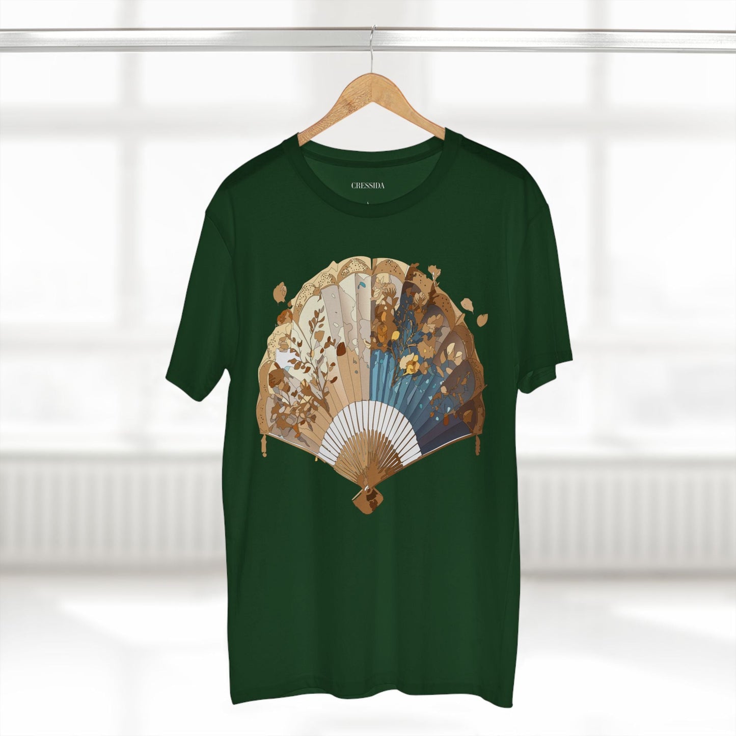 Antique Fan Graphic Design T-Shirt Unisex 100 Cotton Floral Carnival Artwork Tee 3