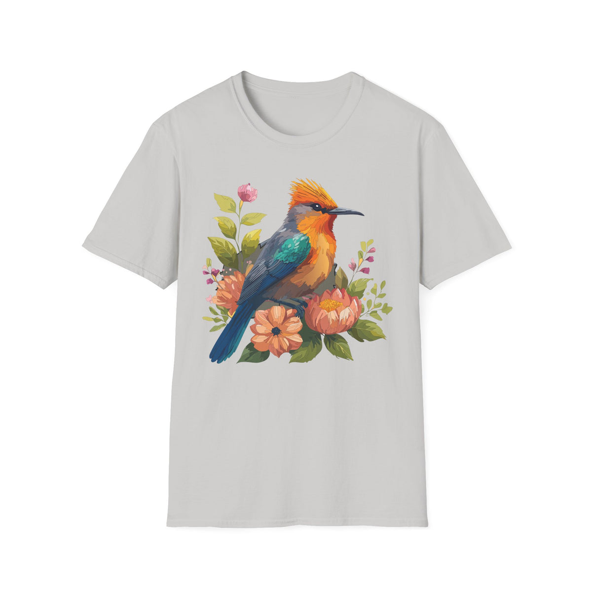 Colorful Tropical Bird shirt | Floral Watercolor Bird Illustration