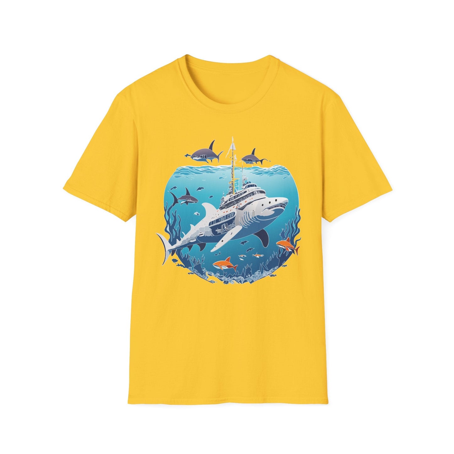 Ocean Tee Shirt Unisex Softstyle 64000 Ring Spun Cotton Art Design Tee For Everyday Comfort
