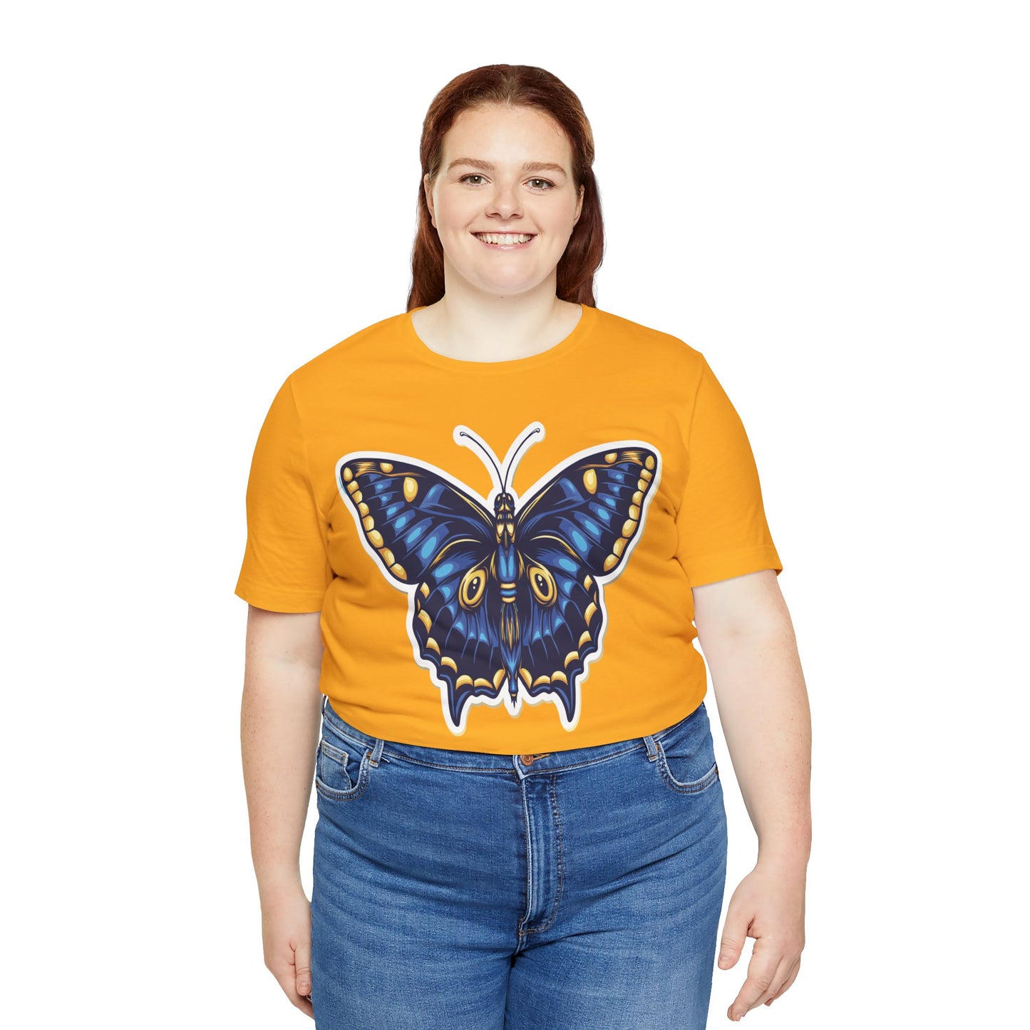 Cotton Tee Shirt with Butterfly Prints