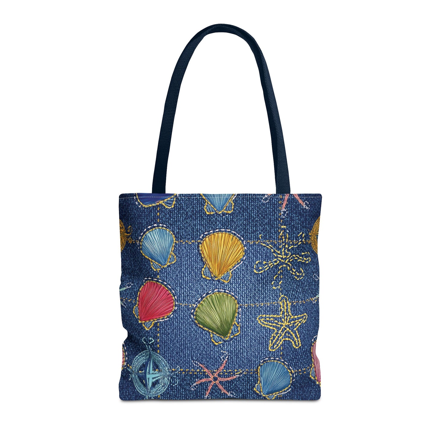 Denim Fabric Imitation Print Unisex Canvas Bag Poly Spun 3 Sizes Tote Bag 182-25
