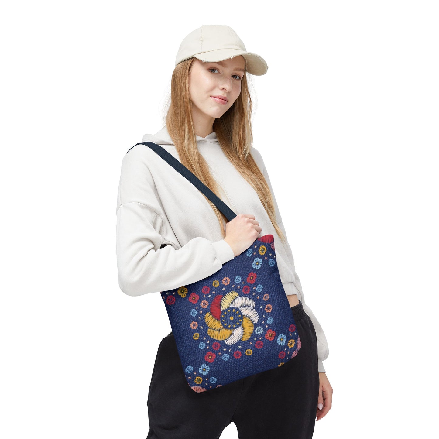 Denim Fabric Imitation Print Unisex Canvas Bag Poly Spun 3 Sizes Tote Bag 153