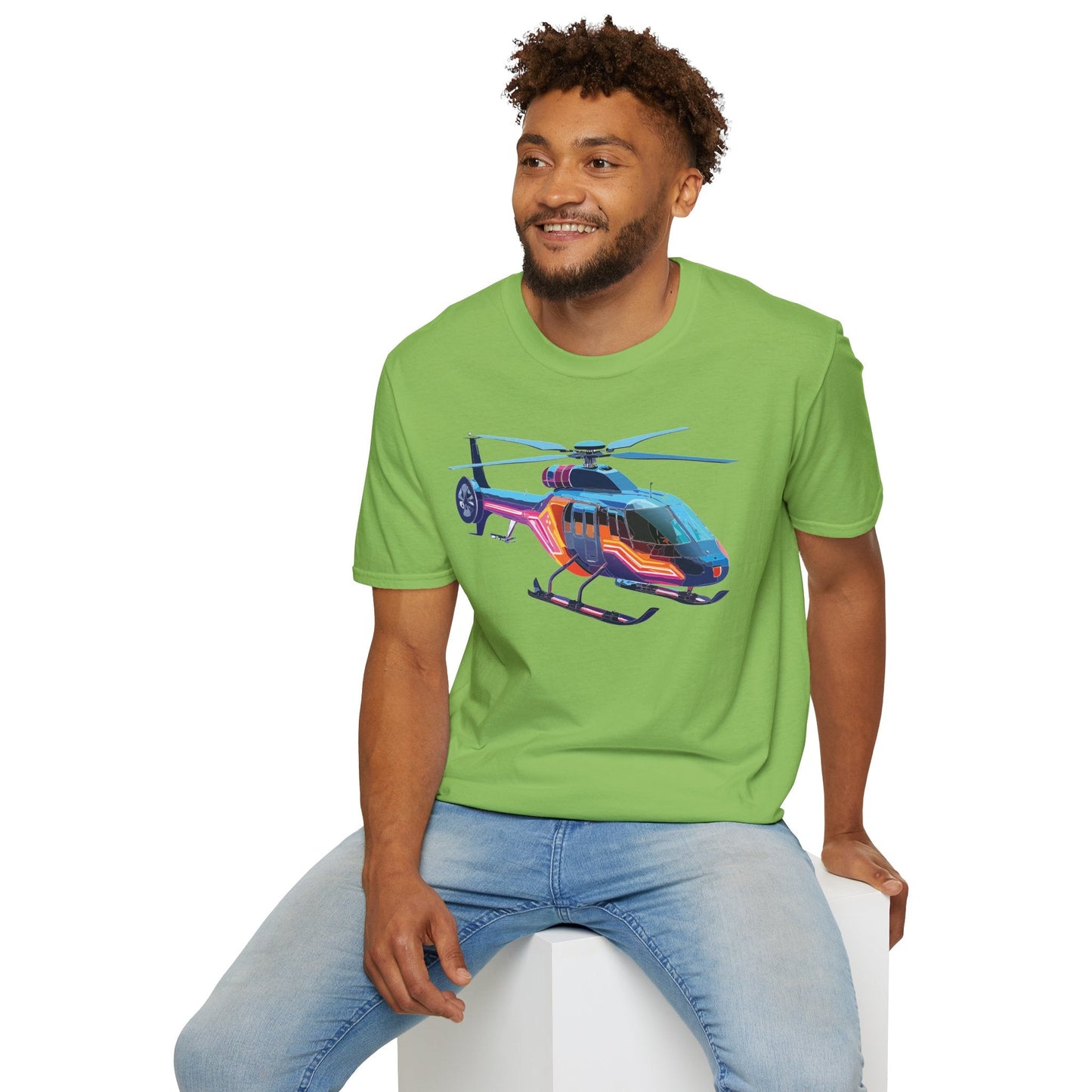 Chopper Helicopter T Shirt Unisex Softstyle 100 Percent Ring Spun Cotton Premium Tee