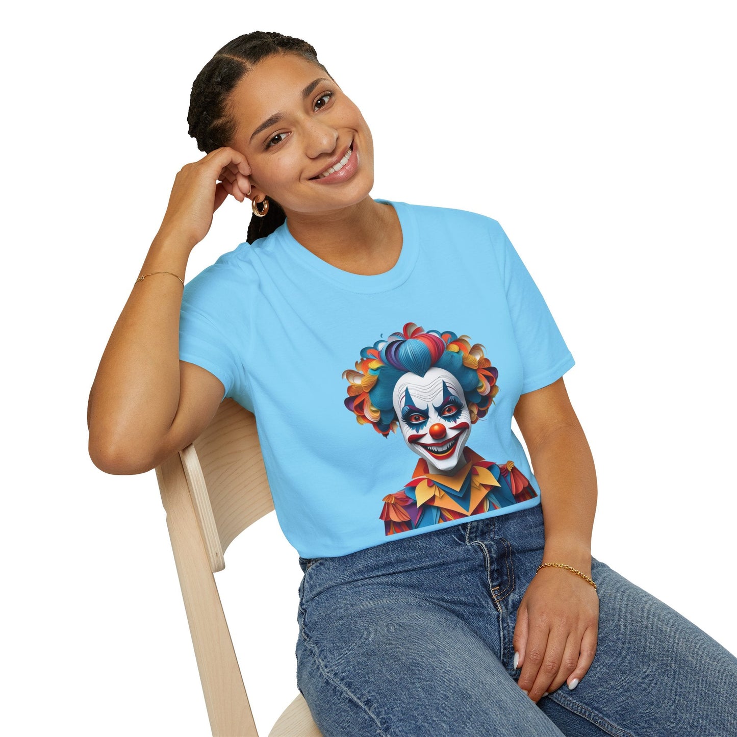 Clown Shirt Unisex T Shirt Short Sleeve Funny Man Circus Tee Gildan Softstyle 64000