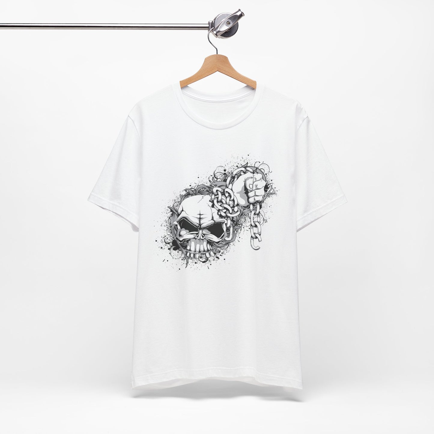 Chain Skull Graphic Design Tee, Skull Shirt, Vintage Tees, Art Design T-Shirt, Vintage Graphic Tee, Art Shirts with Skulls