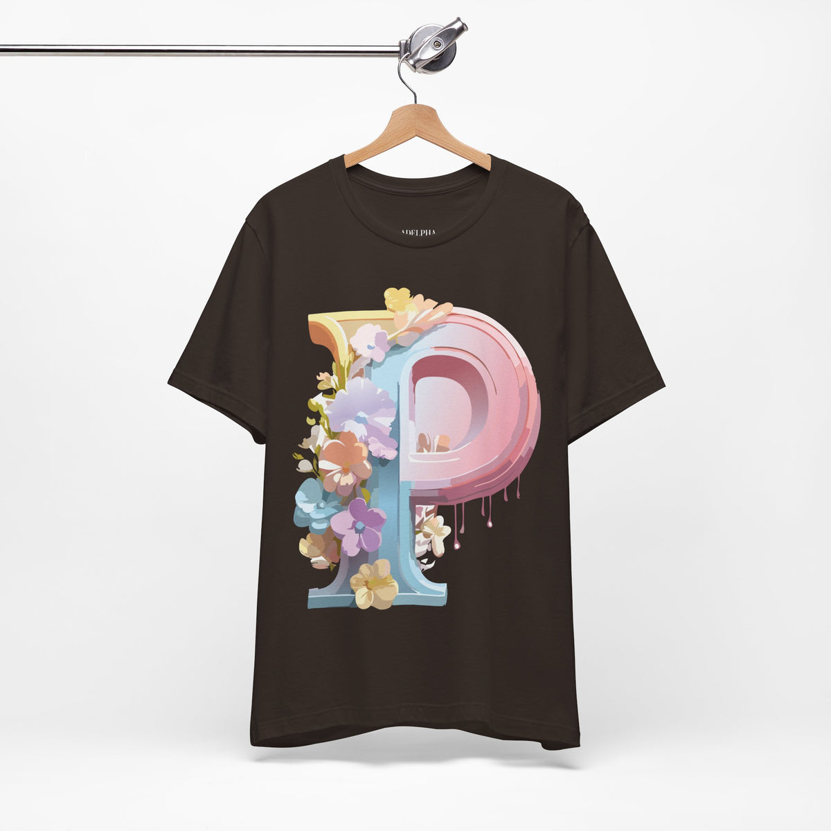 Letter P Graphic Unisex Cotton Bella+Canvas Tee with Art Letter Design