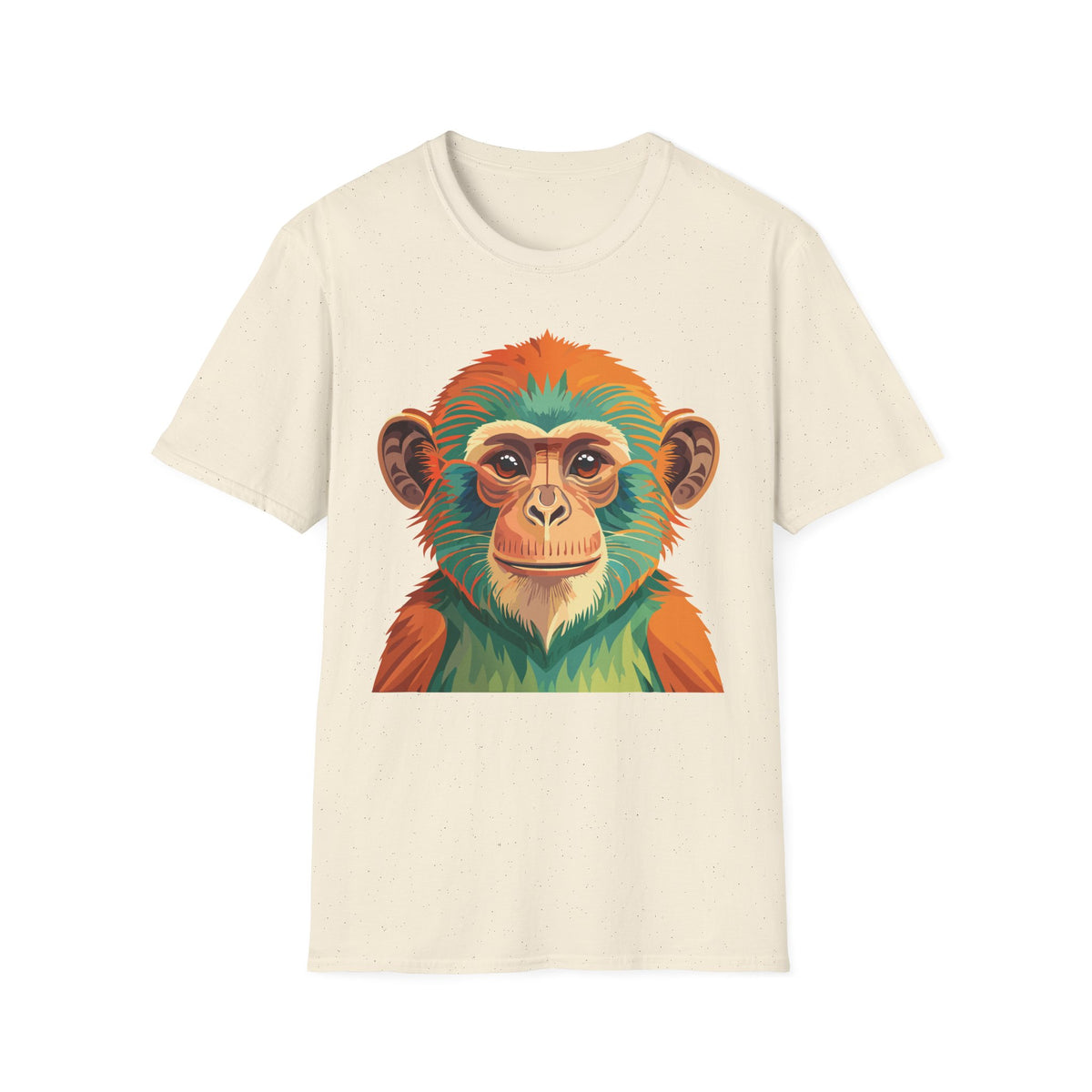 Colorful Monkey Face T-Shirt | Vibrant Primate Illustration Tee