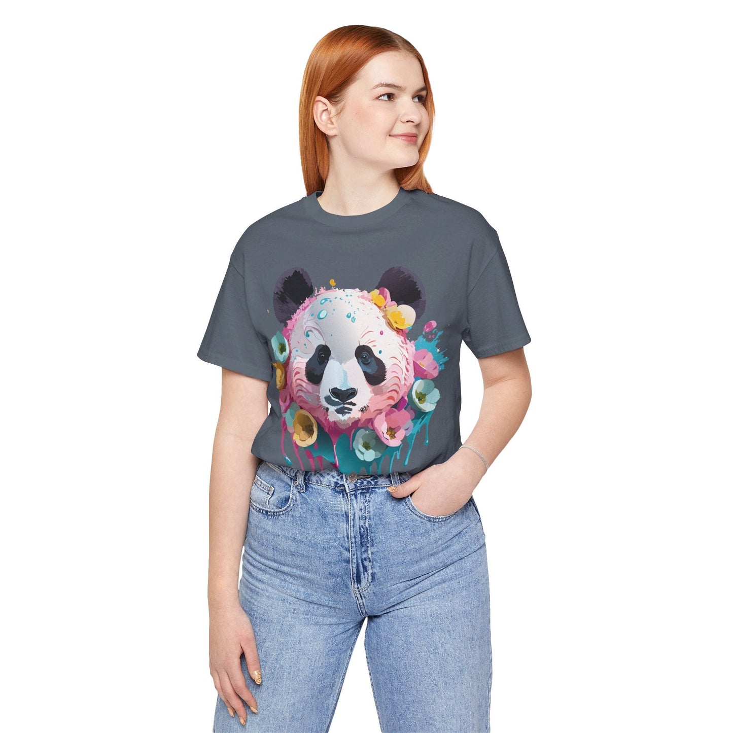 Panda Graphic Unisex 100 Cotton Vintage Art with Animal T-Shirt 5