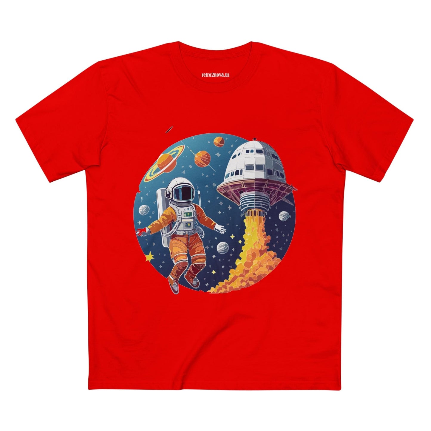 Cosmos Shirt Astronaut Tee Unisex Premium Cotton Art Design By Retro2Nova CS19 Original Art Design