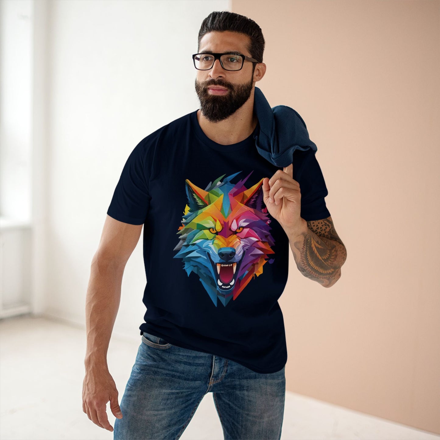 Wolf Graphic Unisex 100 Cotton Staple Tee with Animal Design Artwork 18