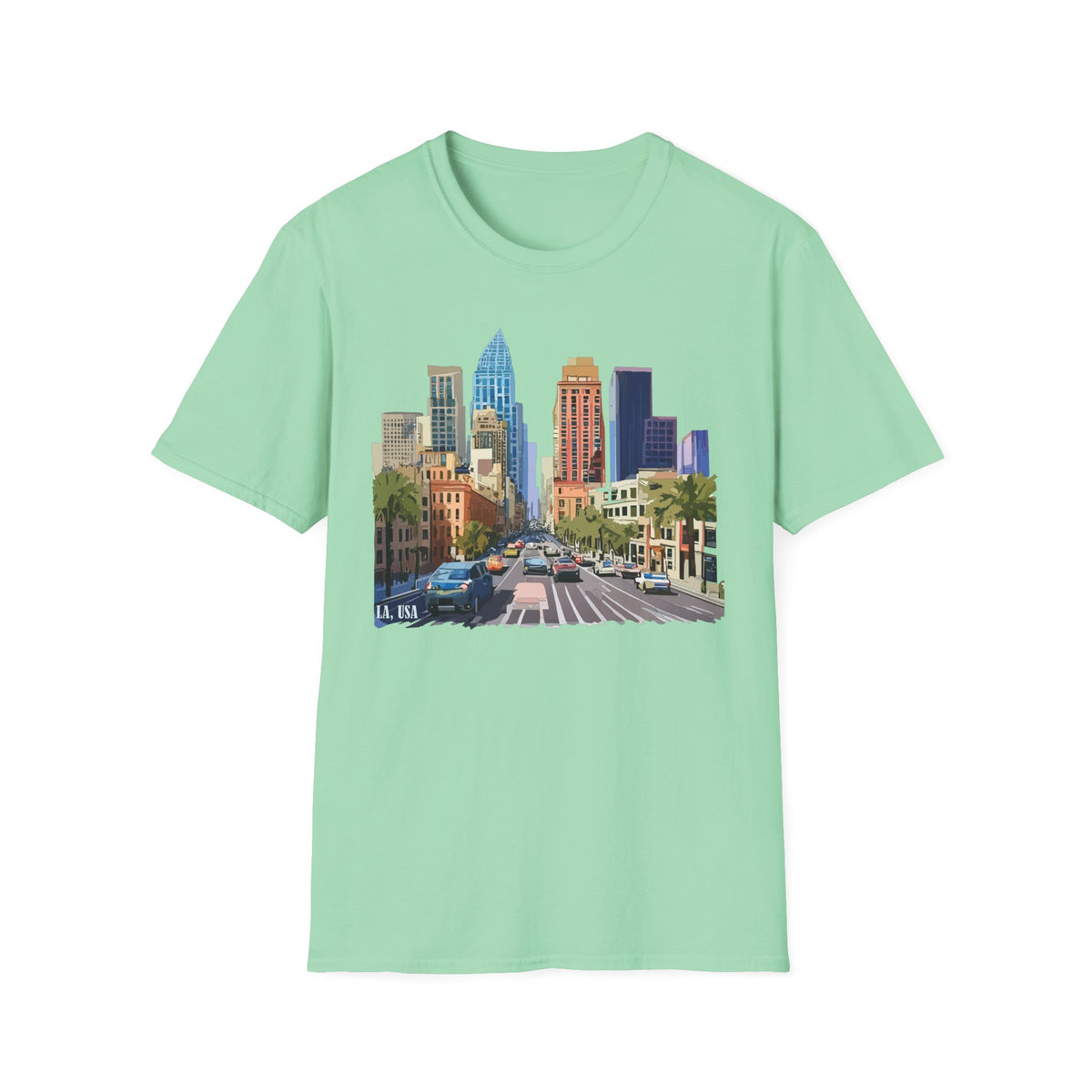 Los Angeles City Skyline T-Shirt | Urban Downtown Street Scene