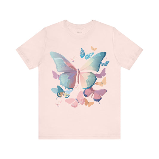 Butterfly Graphic Unisex Cotton Bella+Canvas Tee with Art Design n16