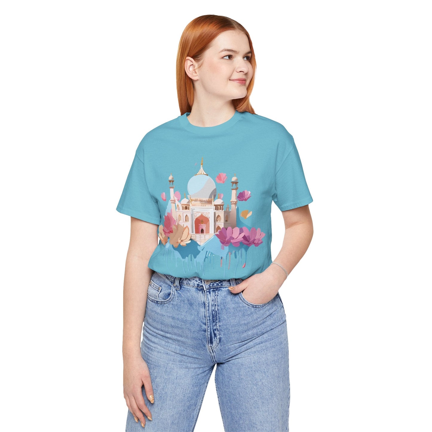 Tourist Shirt Taj Mahal Graphic Tee Unisex Short Sleeve Art From Adelpha Vintage Inspired