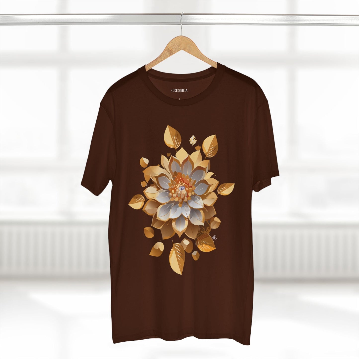 Floral Graphic T-Shirt Unisex 100 Cotton Art Design with Antique Flowers Tee 7