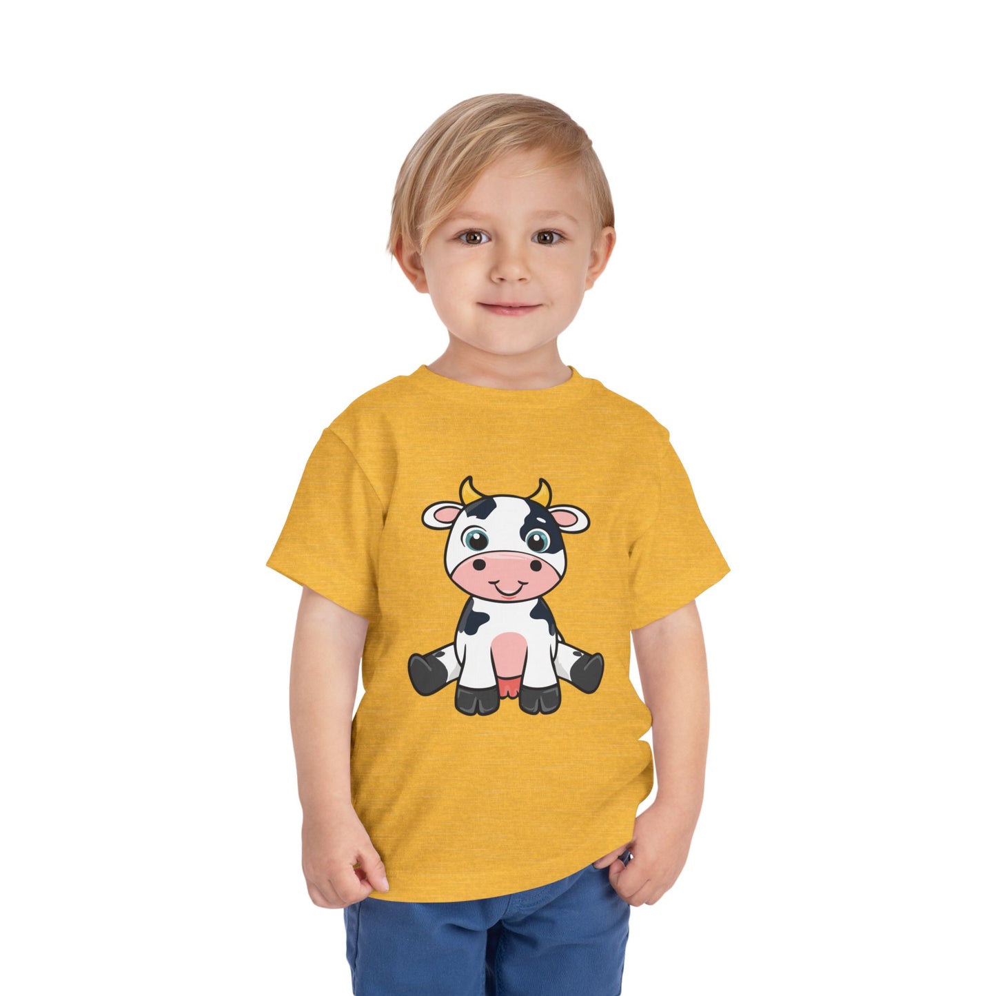 Cute Cow Toddler Short Sleeve Tee - Adorable Kids T-Shirt for Animal Lovers (T2-T5)