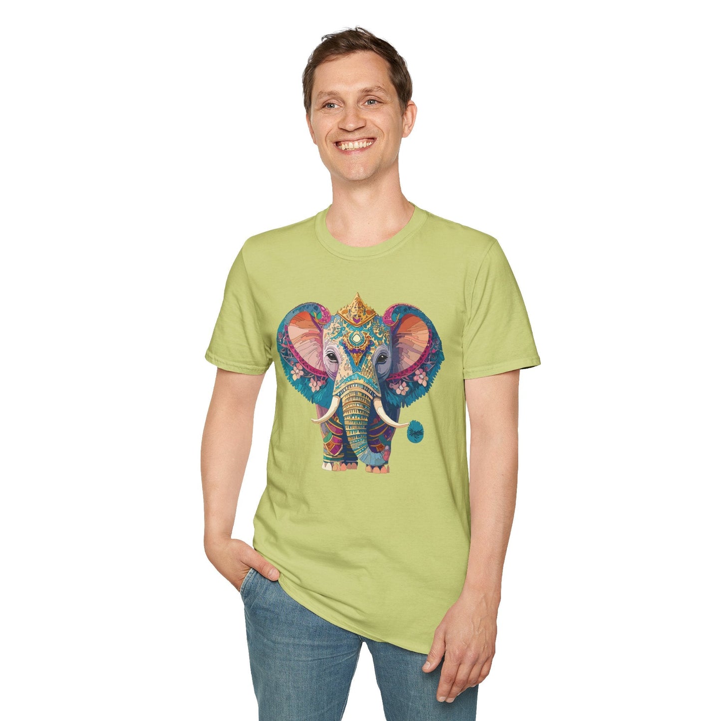 Elephant Shirt Unisex Animal Tee Softstyle 100 Percent Ring Spun Cotton Gildan 64000