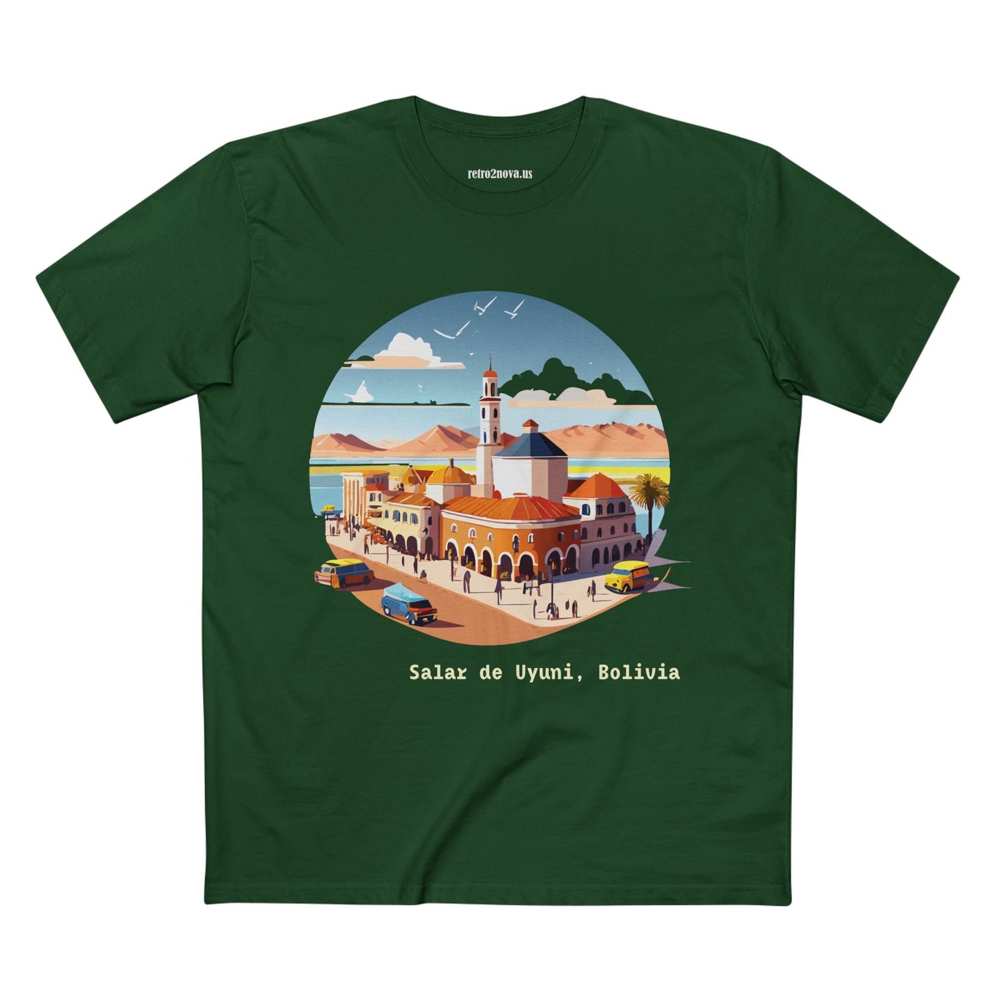 Bolivia Travel Shirt Unisex Premium Cotton Staple Tee With Original Retro2Nova Art Design