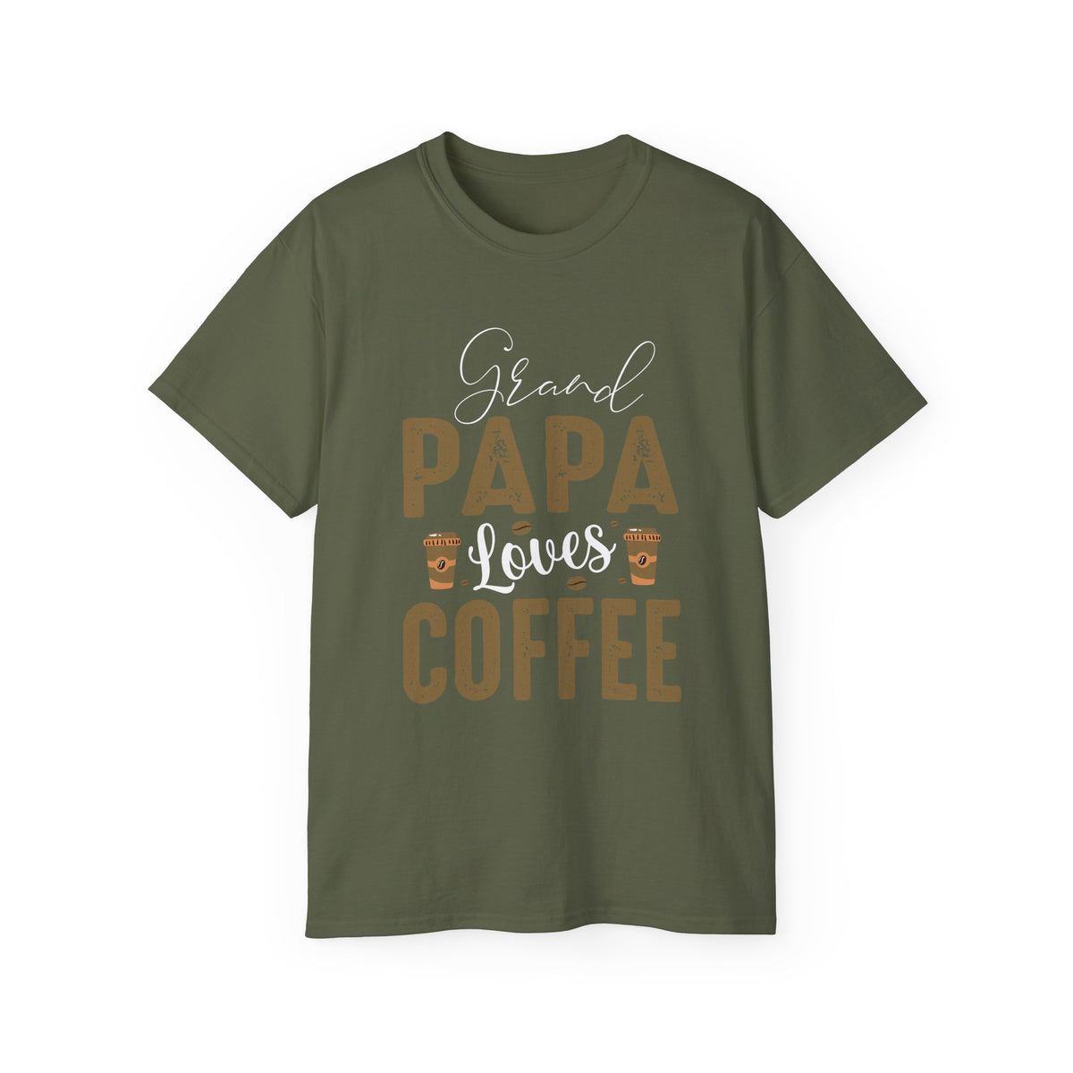 Grand Papa Loves Coffee T-Shirt | Papa Coffee Tee