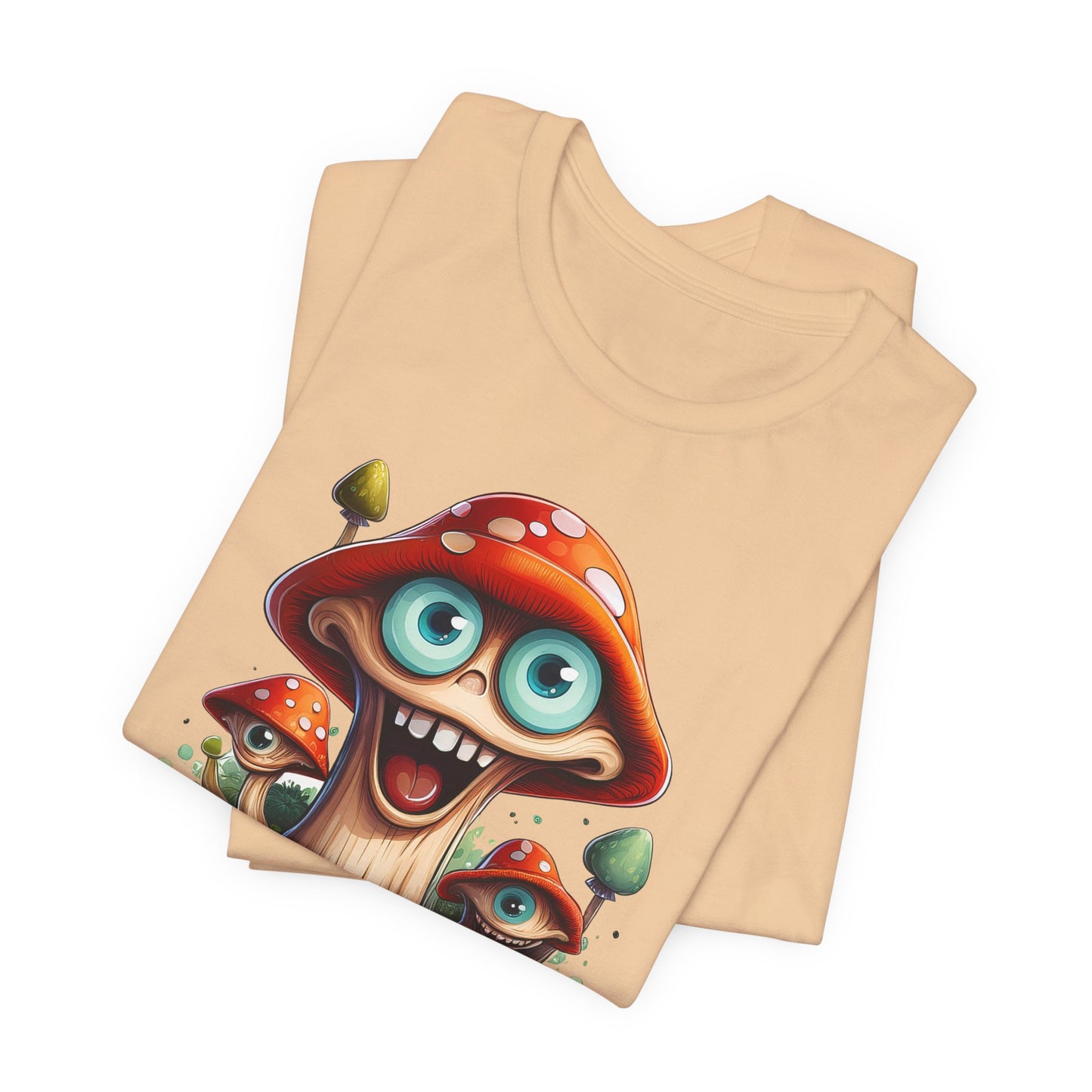 Cute Mushroom Graphic Tee, Fun Cartoon Shirt, Funny Mushroom Shirt, Cute Cartoon Tees, Graphic T-Shirt, Art Design T-Shirt
