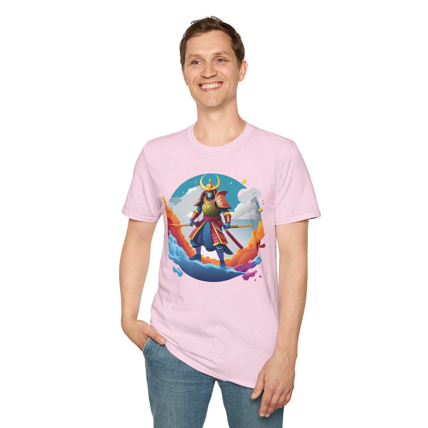 Samurai Shirt Unisex Gildan Softstyle 64000 Tee 100 Percent Ring Spun Cotton Lightweight