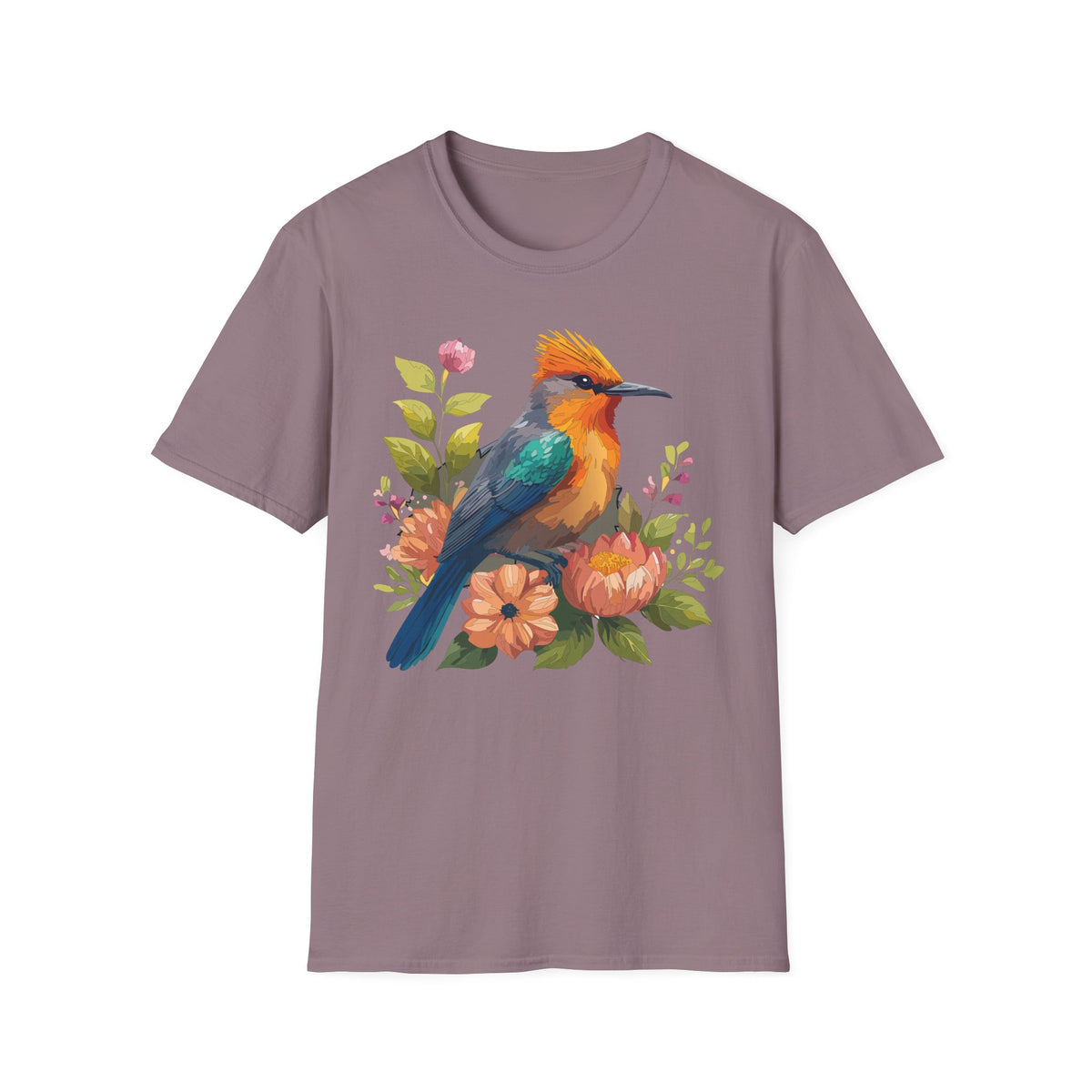 Colorful Tropical Bird shirt | Floral Watercolor Bird Illustration