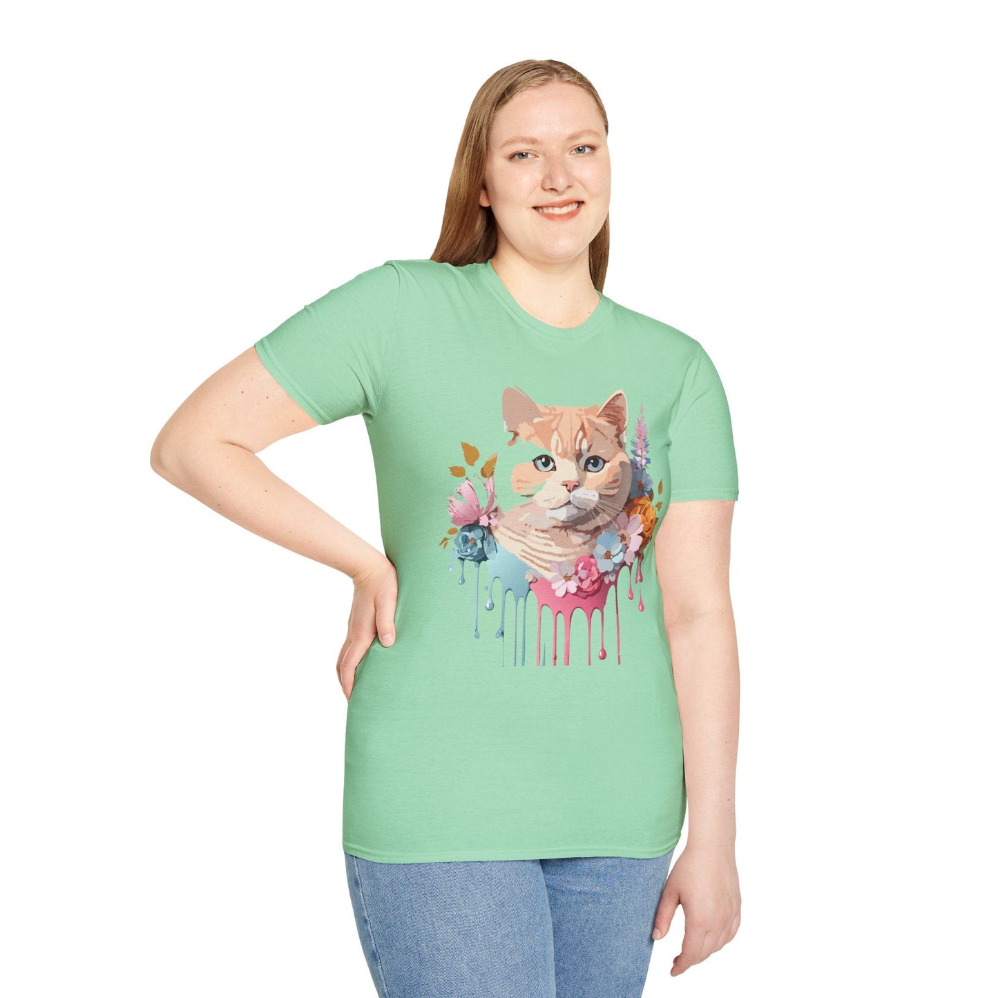 Cat Shirt Unisex Kitten Tee Softstyle Gildan 64000 Cotton Tee