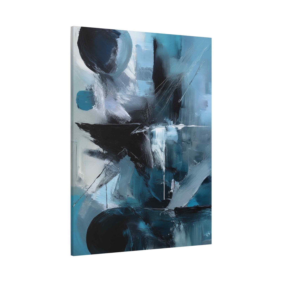 Blue Abstract Painting Print Canvas 20x24,20x30,24x30, 24x32,24x36,30x40, 32x48,36x48,40x60 Pine-Wood Inner Frame ABS-29