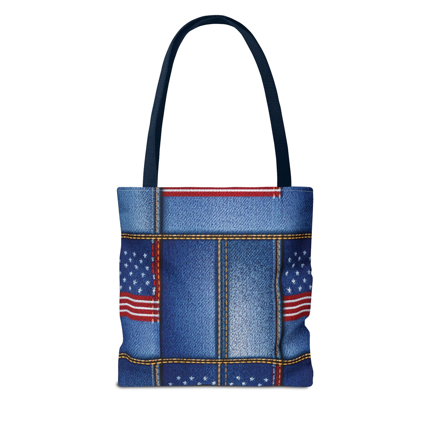 4th of July Graphic Denim Fabric Imitation Print Unisex Canvas Bag Poly Spun 3 Sizes Tote Bag 200-17