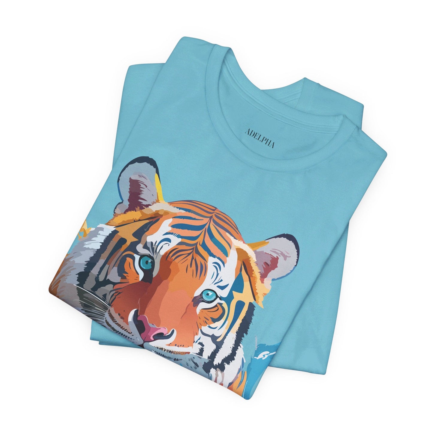 Tiger Graphic Tee Adelpha Unisex Short Sleeve Vintage Inspired Shirt For Casual Wear